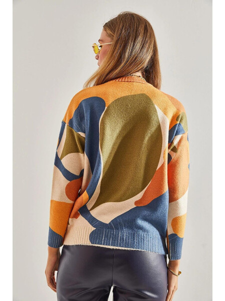 Women's Patchwork Knit Sweater-Mixed - LC WAIKIKI (1)