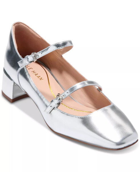 Women's Paxton Buckled Mary Jane Pumps Silver Specchio - 1