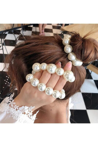 Women's Pearl Elastic Hair Clip - 1