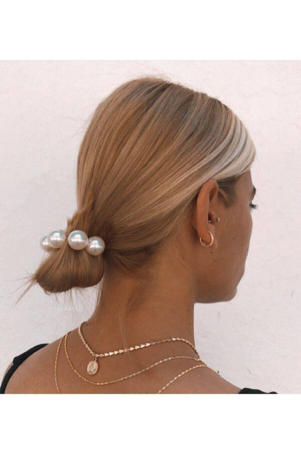 Women's Pearl Elastic Hair Clip - 2