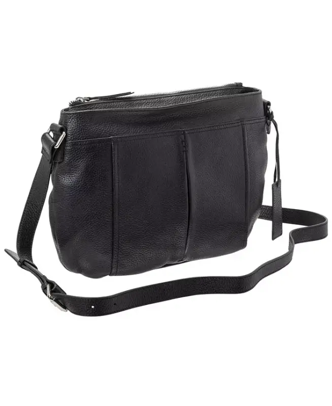 Women's Pebbled Scarlet Crossbody Hobo Bag - Black - 2