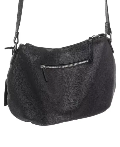 Women's Pebbled Scarlet Crossbody Hobo Bag - Black - 5