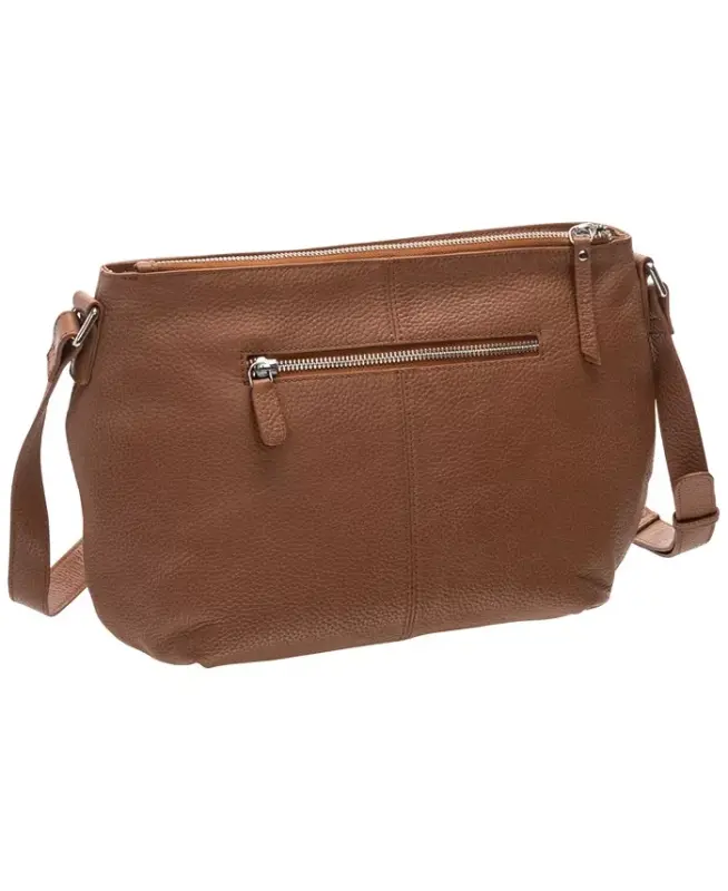 Women's Pebbled Scarlet Crossbody Hobo Bag - Camel - 3