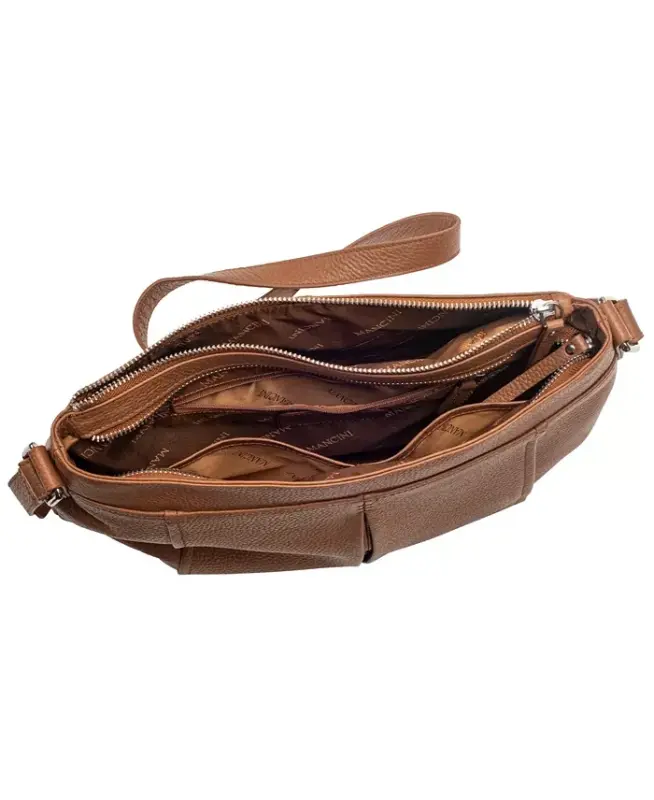 Women's Pebbled Scarlet Crossbody Hobo Bag - Camel - 4