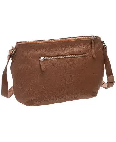 Women's Pebbled Scarlet Crossbody Hobo Bag - Camel - 8