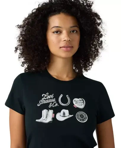 Women's Perfect Graphic Logo Cotton T-Shirt - Archival Silver Grid Anthracite - 2