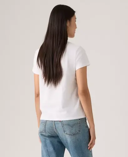 Women's Perfect Graphic Logo Cotton T-Shirt - Bandana Bw Fill T3 Bright White - LEVI'S (1)