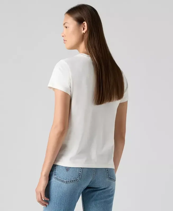 Women's Perfect Graphic Logo Cotton T-Shirt - Batwing Horshoe Egret - 3