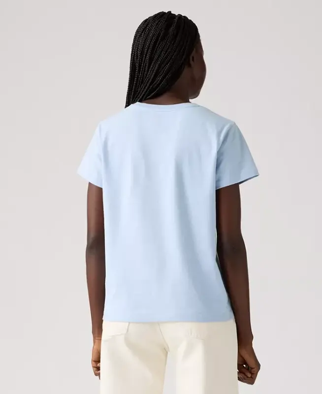 Women's Perfect Graphic Logo Cotton T-Shirt - Blue Carnation Bw Fill Chambray Blue - 3