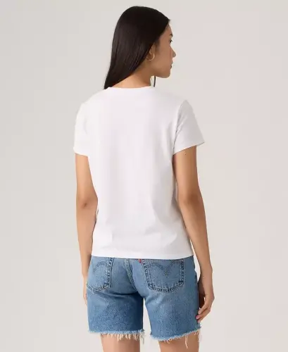 Women's Perfect Graphic Logo Cotton T-Shirt - Butterflies On Daisies Bright White - LEVI'S (1)