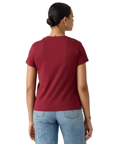 Women's Perfect Graphic Logo Cotton T-Shirt - Emb Rose Bw Warm Cabernet - Levi's (1)