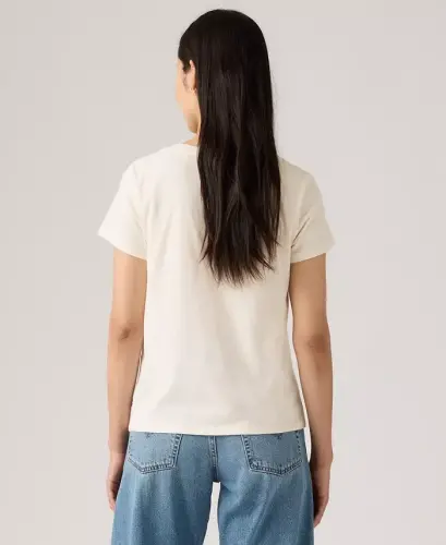 Women's Perfect Graphic Logo Cotton T-Shirt - Gab Rose Bw Fill Egret - 4