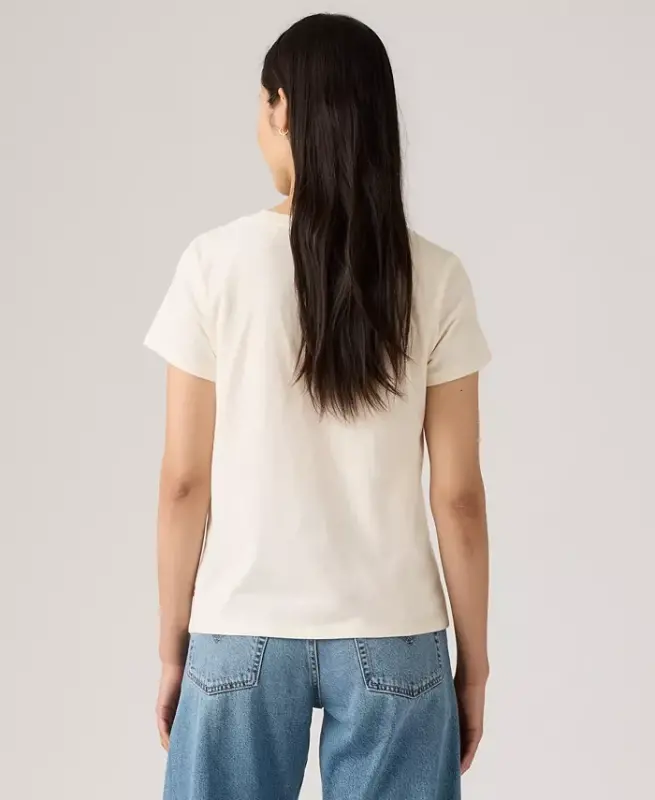 Women's Perfect Graphic Logo Cotton T-Shirt - Gab Rose Bw Fill Egret - 4