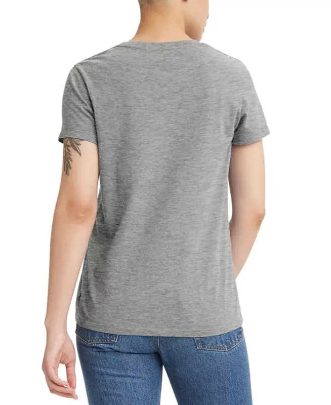Women's Perfect Graphic Logo Cotton T-shirt-Grey Logo - 2