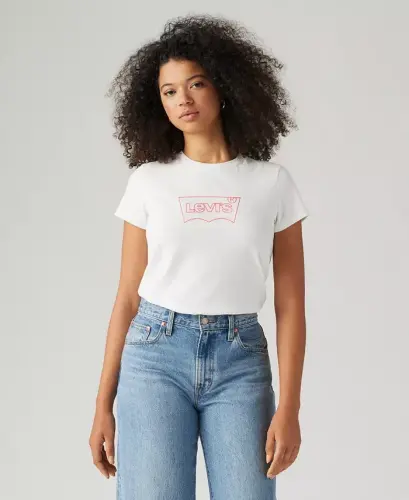 Women's Perfect Graphic Logo Cotton T-Shirt - Modazone-housemark White + 