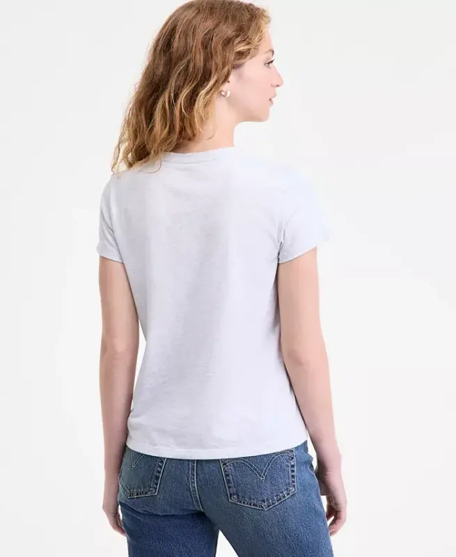 Women's Perfect Graphic Logo Cotton T-Shirt - Moody Cowboy Hat Orbit Heather - 3