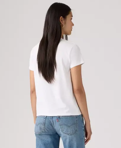 Women's Perfect Graphic Logo Cotton T-Shirt - P2_blake Brushstroke Bw Fill Bright White - LEVI'S (1)