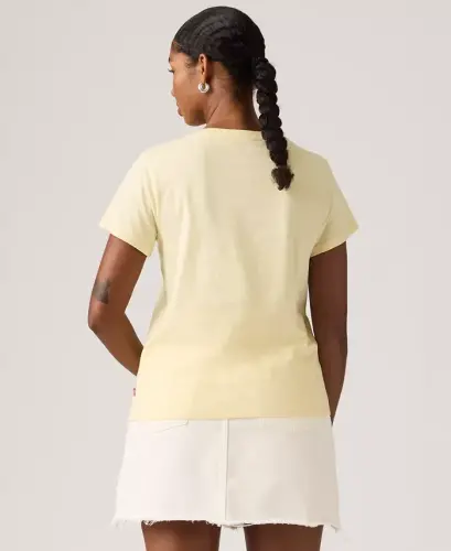 Women's Perfect Graphic Logo Cotton T-Shirt - P2_blake Brushstroke Bw Fill French Vanilla - 3