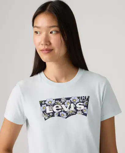 Women's Perfect Graphic Logo Cotton T-Shirt - P2 Bw Fill Color Option Country Air - 3