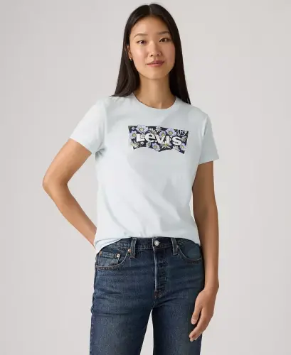 Women's Perfect Graphic Logo Cotton T-Shirt - P2 Bw Fill Color Option Country Air - 4