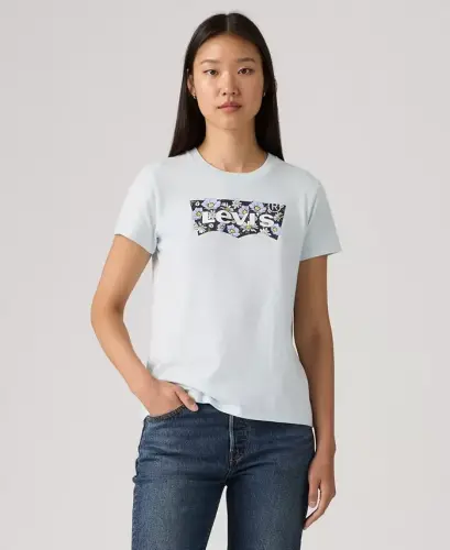 Women's Perfect Graphic Logo Cotton T-Shirt - P2 Bw Fill Color Option Country Air 