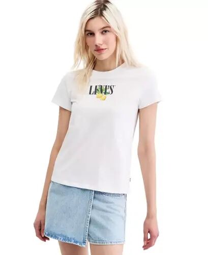 Women's Perfect Graphic Logo Cotton T-Shirt - P2_disco Lemons Bright White 