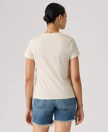 Women's Perfect Graphic Logo Cotton T-Shirt - Runa Bw Embroidery Egret - 3