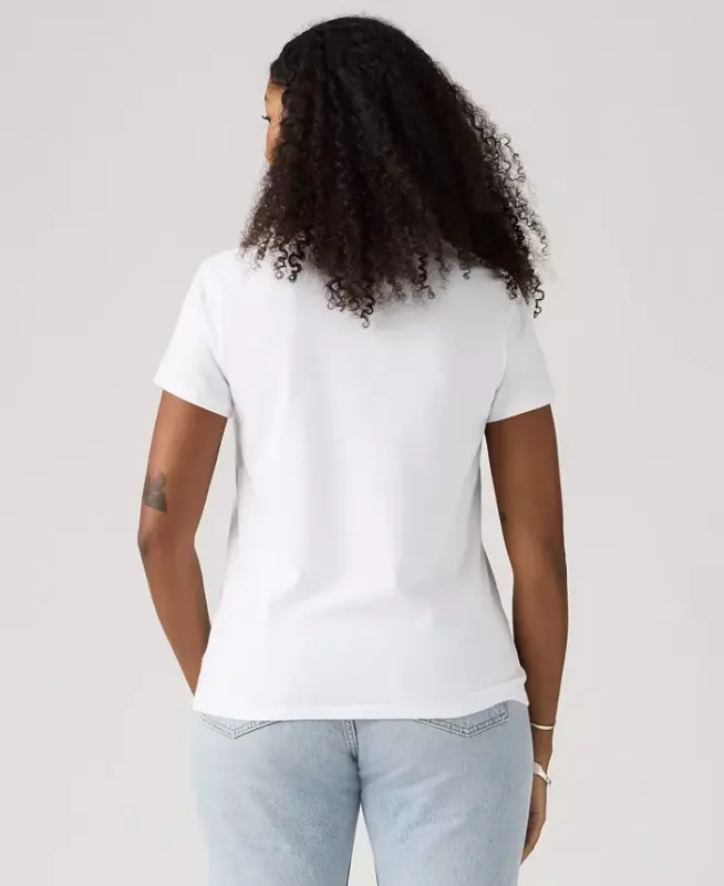 Women's Perfect Graphic Logo Cotton T-Shirt - Serif Stud Outline Bright White - 2