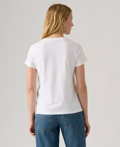 Women's Perfect Graphic Logo Cotton T-Shirt - Vicki Floral Bw Embroidery Bright White - 3