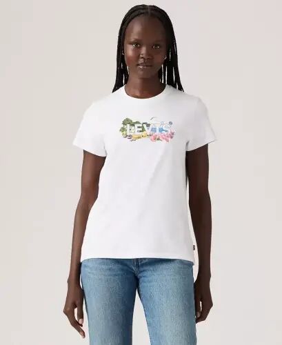 Women's Perfect Graphic Logo Cotton T-Shirt - White Logo - LEVI'S (1)
