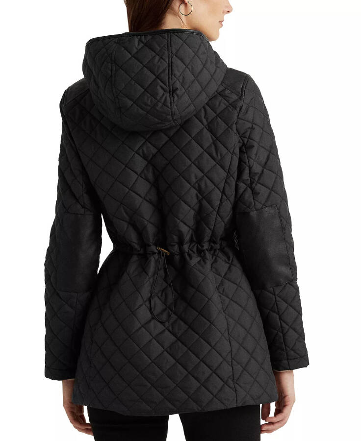 Women's Petite Hooded Quilted Coat, Created by Modazone Black - 1