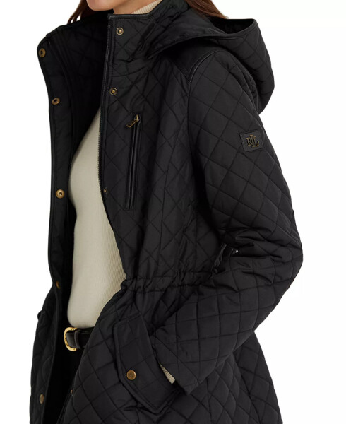 Women's Petite Hooded Quilted Coat, Created by Modazone Black - 2