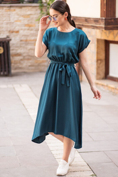 Women's Petrol Waist Elastic Tie Dress ARM-19Y001060 - 2