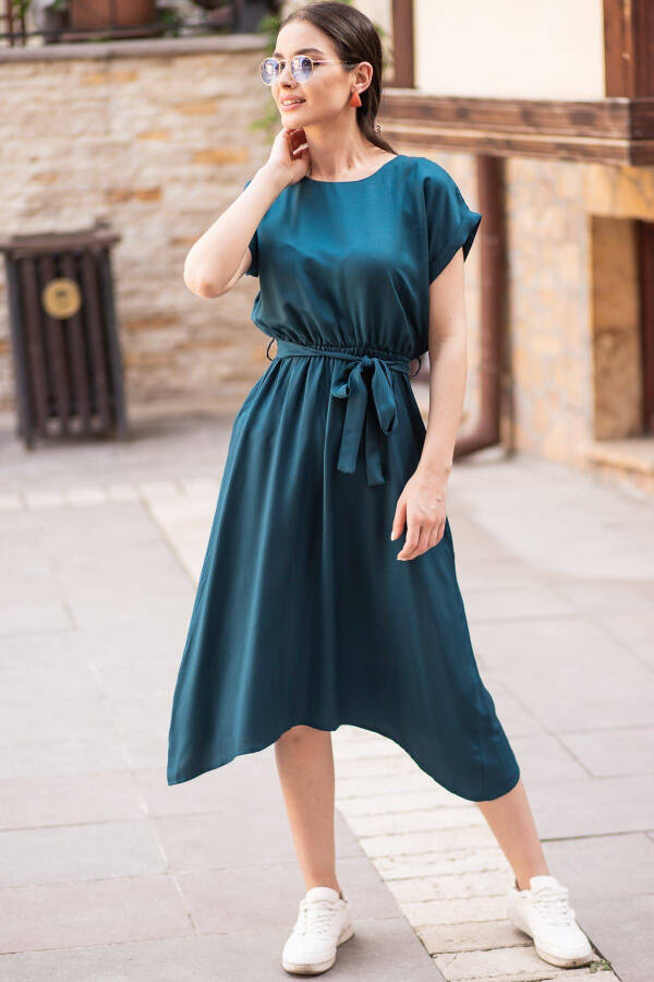 Women's Petrol Waist Elastic Tie Dress ARM-19Y001060 - 3