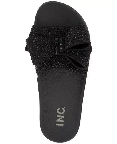 Women's Peymin Pool Slides, Created for Modazone-Black Bow - 4