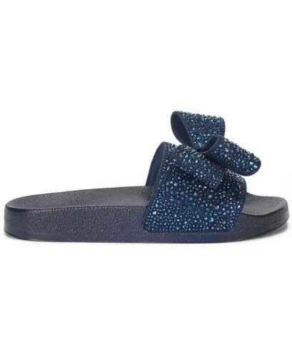 Women's Peymin Pool Slides, Created for Modazone - Dark Azure Bow - I.N.C. International Concepts (1)