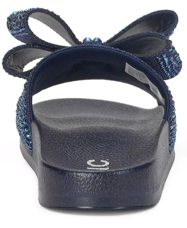Women's Peymin Pool Slides, Created for Modazone - Dark Azure Bow - 3