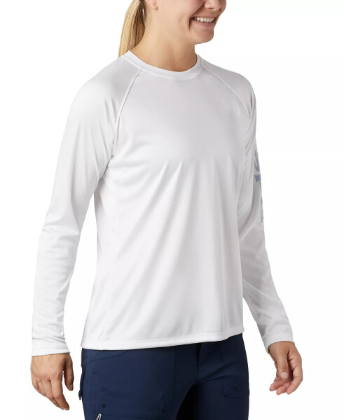 Women's PFG Tidal Tee II Omni-Shade™ T-Shirt White, Cirrus Grey Logo - 1