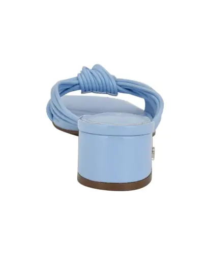 Women's Philie Knotted Crisscross Block Heel Sandals - Blue Patent - 3