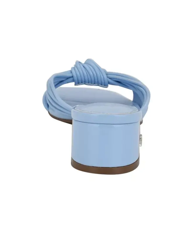 Women's Philie Knotted Crisscross Block Heel Sandals - Blue Patent - 3