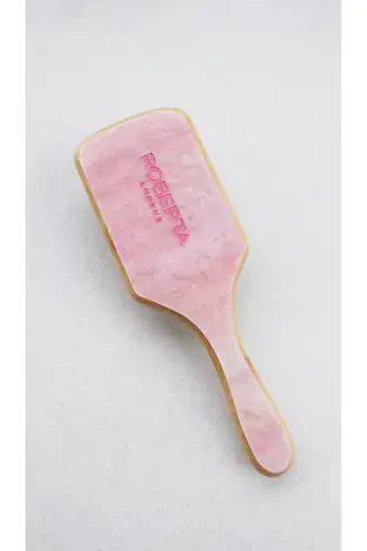 Women's Pink High Quality Custom Designed Bamboo Acetate Hair Comb-Pink - 3