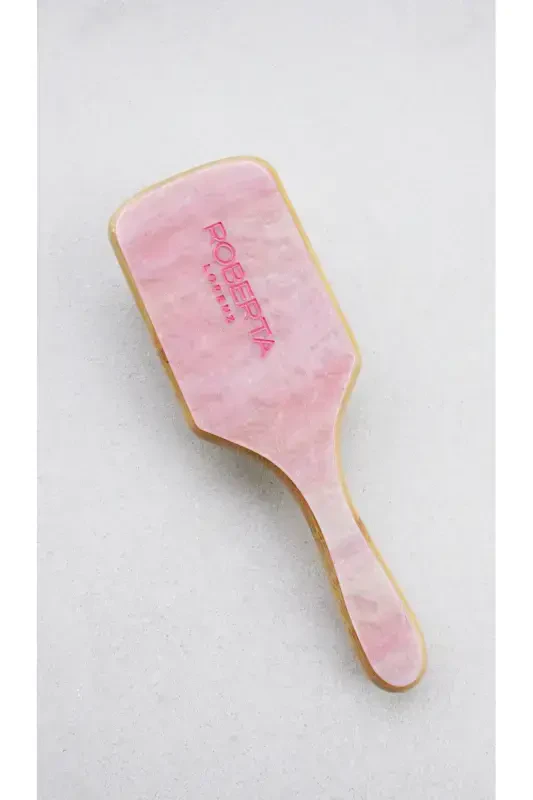 Women's Pink High Quality Custom Designed Bamboo Acetate Hair Comb-Pink - 3