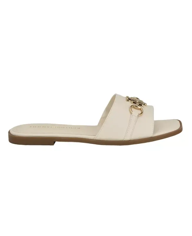 Women's Pipper Logo Flat Slide Sandals - Ivory - 2
