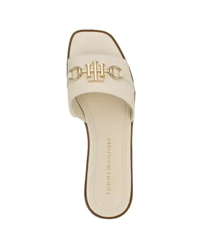 Women's Pipper Logo Flat Slide Sandals - Ivory - 4