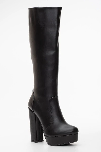 Women's Platform Knee-High Boots Black - 3