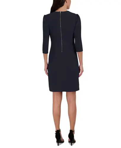 Women's Pleated Ruffled-Front Sheath Dress-Black - JULIA JORDAN (1)