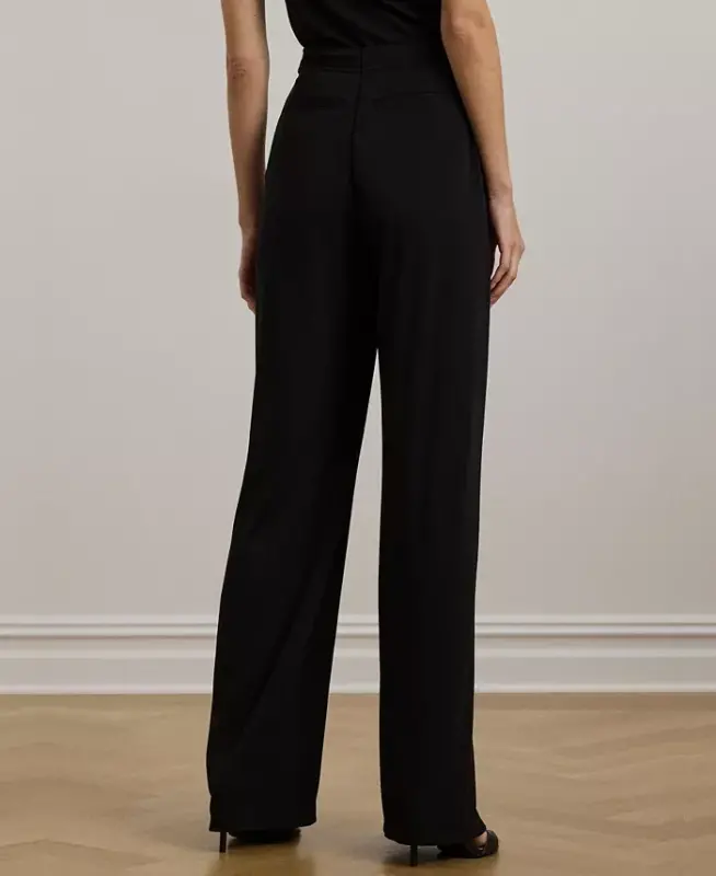Women's Pleated Stretch Jersey Wide-Leg Pants, Regular & Petite - 3