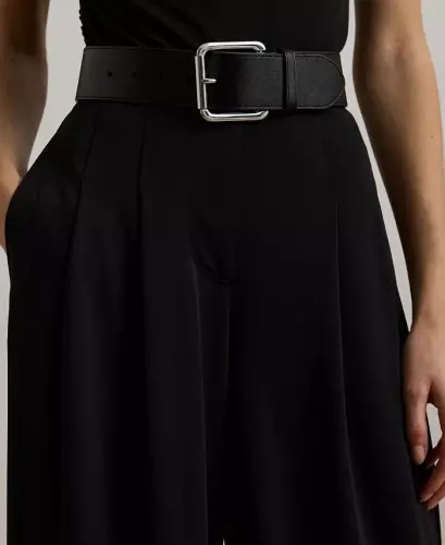 Women's Pleated Stretch Jersey Wide-Leg Pants, Regular & Petite - 4