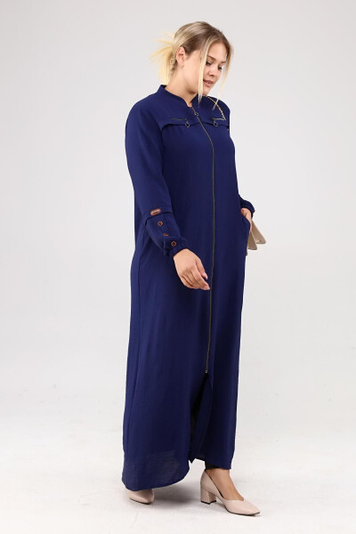 Women's Plus Size Ayrobin Abaya with Zipper and Full Length - 14