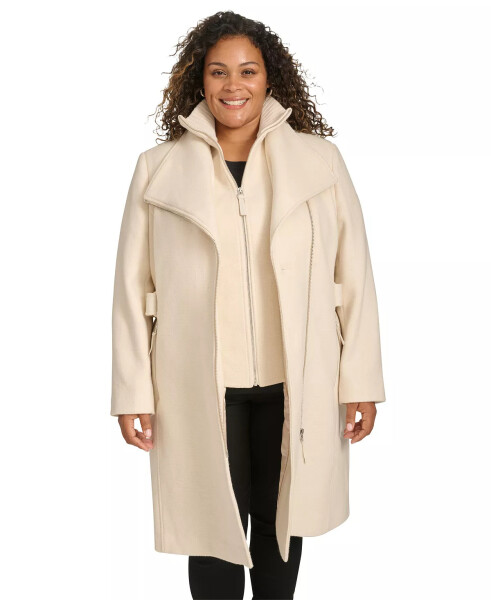 Womens Plus Size Belted Asymmetric Wrap Coat, Created for Modazone Nude - 3